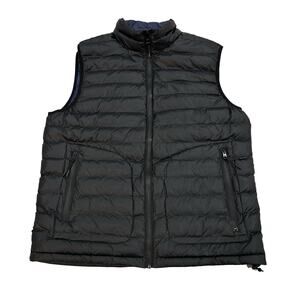 Revo Mens Puffer Quilted Vest Size M Midnight Black Full Zip Insulated